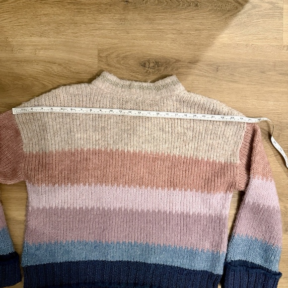 Democracy Women’s Colorblock Sweater Large Wool Blend Striped - Picture 6 of 8